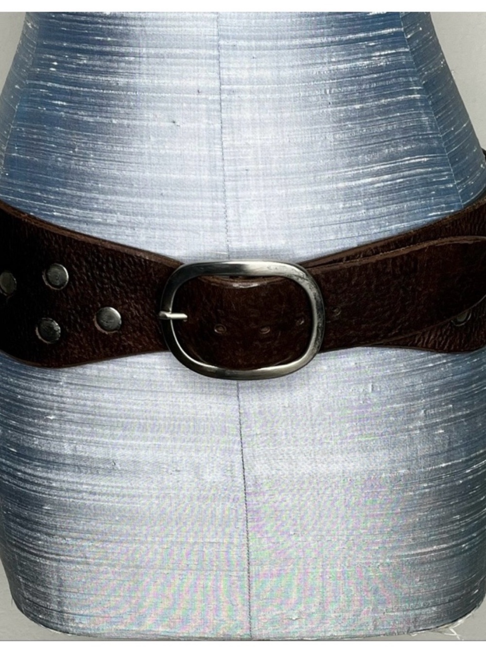 La Vela Portofino Italy Wide Waist Leather Studded Belt